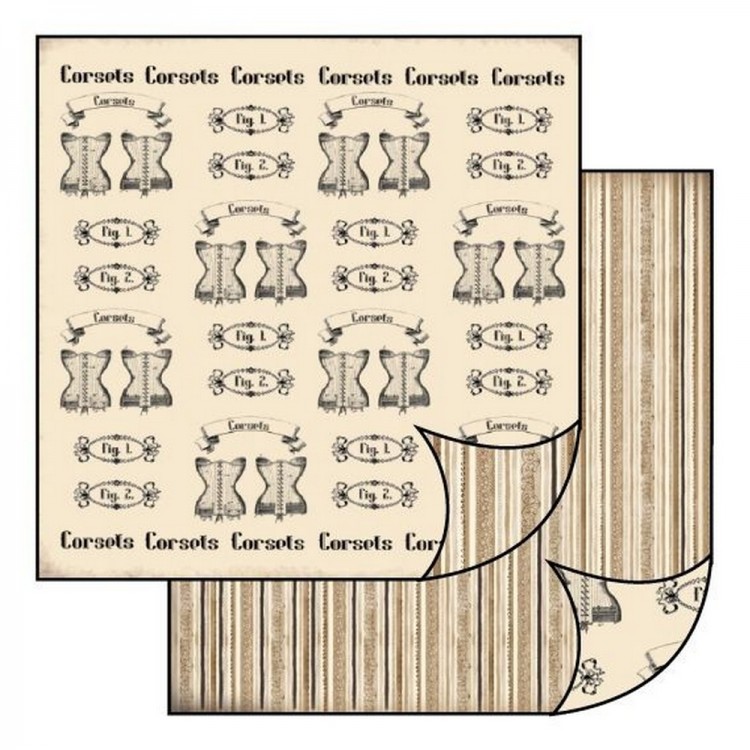 Stamperia SBB189 Бумага двухсторонняя для скрапбукинга "Корсеты"