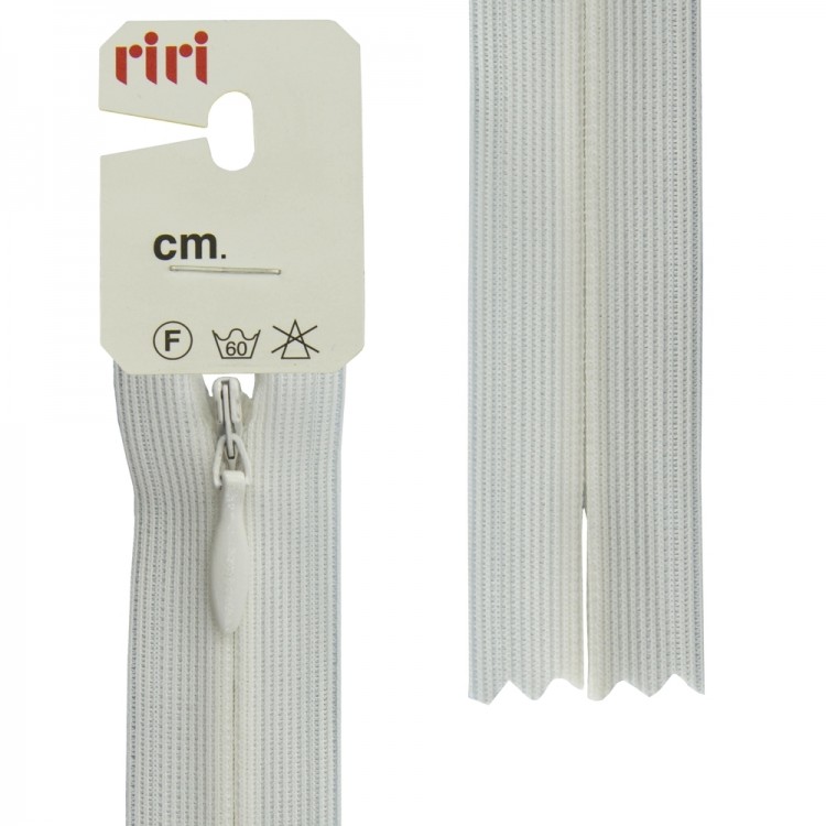 Riri 6010917/40/2111 Молния потайная, неразъемная, 4 мм, 40 см, бело-бежевый светлый
