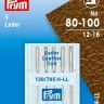 Prym 154450 Иглы для швейных машин с плоской колбой 130/705 H LL, кожа №80-100