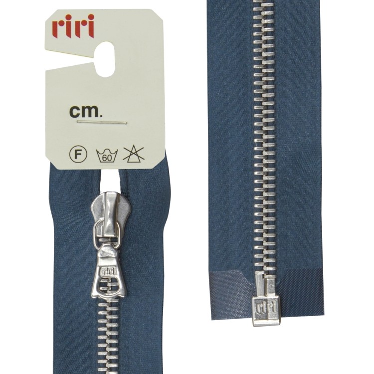 Riri 3551226/70/2131 Молния металлическая, разъемная, на атласной тесьме, 6 мм, 70 см, синий темный
