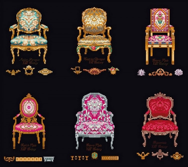 Набор для вышивания Thea Gouverneur 3068.05 Six Chairs