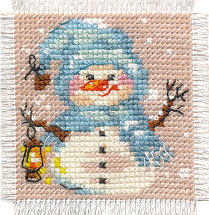 Набор для вышивания Алиса 7-02 Открытка "Снеговик"
