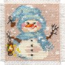 Набор для вышивания Алиса 7-02 Открытка "Снеговик"