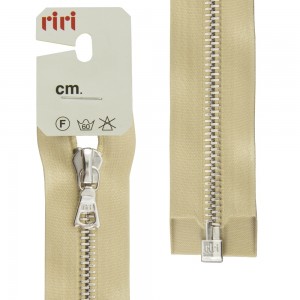 Riri 3551226/70/2213 Молния металлическая, разъемная, на атласной тесьме, 6 мм, 70 см, золотисто-бежевый