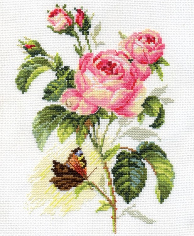 Набор для вышивания Алиса 2-13 Роза и бабочка