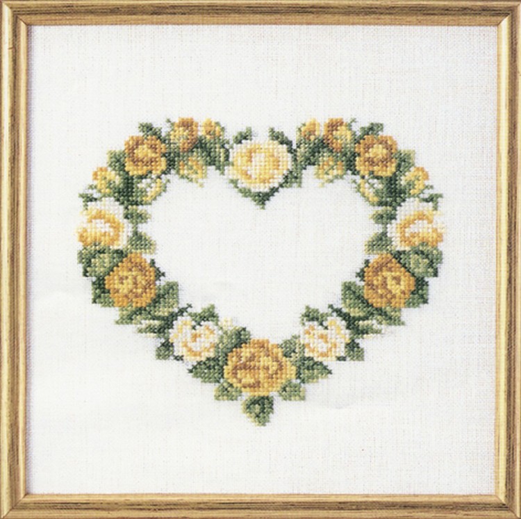 Набор для вышивания Oehlenschlager 65179 Сердце из желтых роз