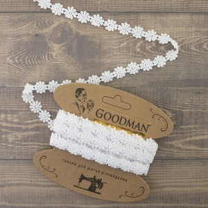 Goodman 4GB762.212 Кружево гипюр, ширина 18 мм, цвет белый, 4.5 м