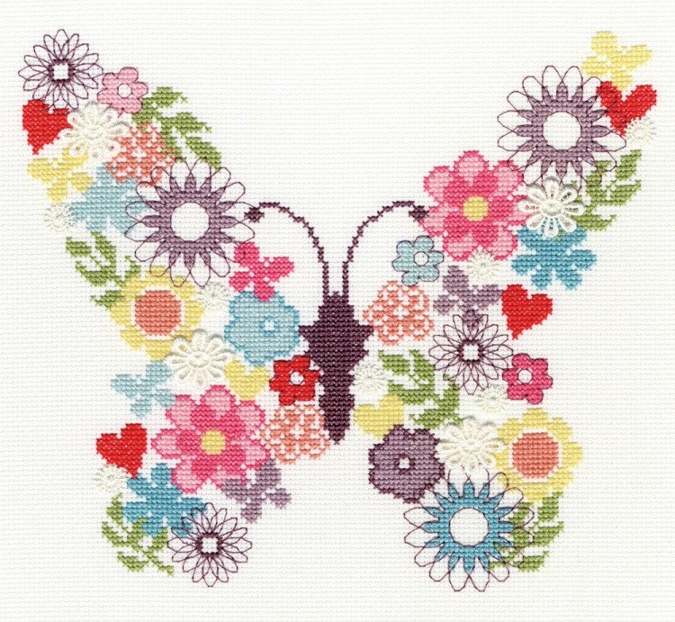 Набор для вышивания Bothy Threads XB2 Butterfly Bouquet (Цветочная бабочка)