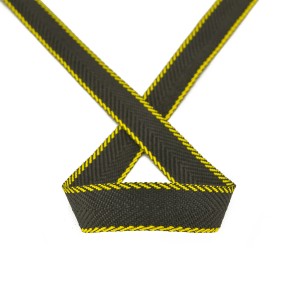 PEGA 836790120DT002 Тесьма ременная (стропа), цвет черный с желтыми краями