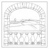 Stamperia DFTM17 Салфетка рисовая с контуром рисунка "Деревенская арка"