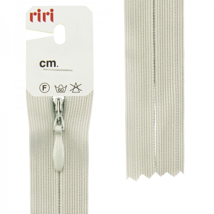 Riri 6010917/60/2628 Молния потайная, неразъемная, 4 мм, 60 см, серо-голубой светлый