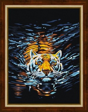 Алмазная живопись АЖ-1521 Плывущий тигр