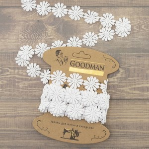 Goodman G-4988.212 Кружево гипюр, ширина 28 мм, цвет белый, 3.5 м