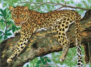 Grafitec 10.359 Ленивый леопард Ткань с рисунком для вышивания в гобеленовой технике