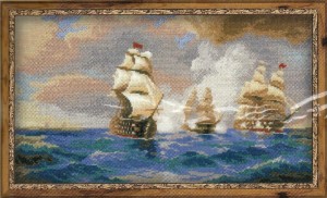 Риолис 1154 "Бриг "Меркурий", атакованный двумя турецкими кораблями" по мотивам картины И. Айвазовского