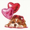 Набор для вышивания Thea Gouverneur 739A Valentine's Puppy (Щенок Святого Валентина)