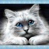 Алмазная живопись АЖ-1761 Голубоглазая кошка