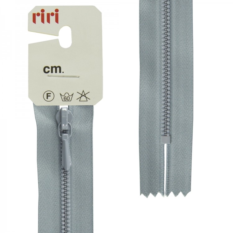 Riri 4301110/18/2119 Молния металлическая, неразъемная, крашеная, 3 мм, 18 см, серо-голубой светлый