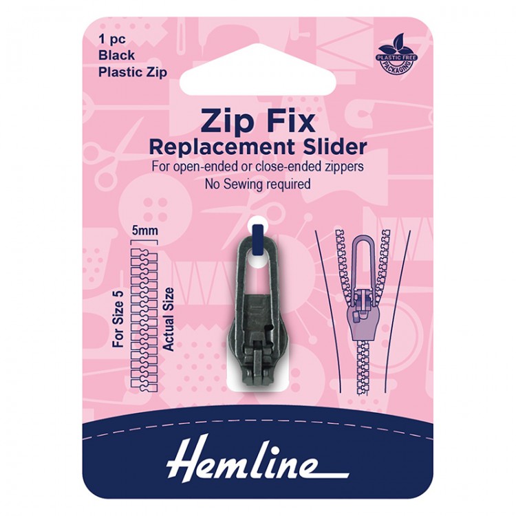 Hemline 167.01.BK Сменный бегунок для пластиковых молний
