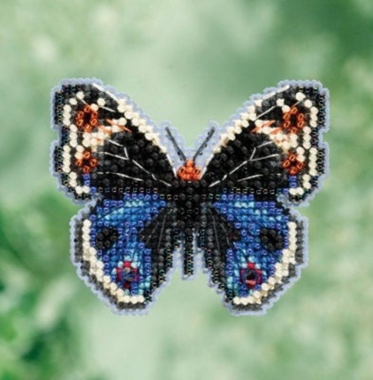 Набор для вышивания Mill Hill MH181711 Blue Pansy Butterfly (Голубая бабочка-анютины глазки)