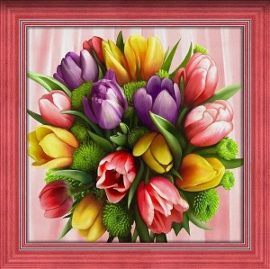 Алмазная живопись АЖ-1705 Букет тюльпанов