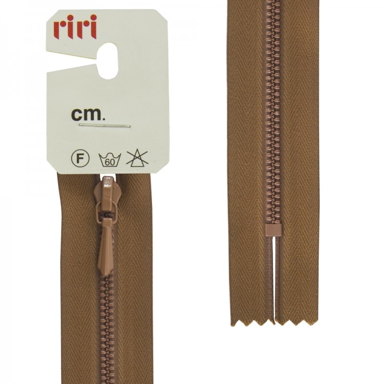 Riri 4301110/18/2209 Молния металлическая, неразъемная, крашеная, 3 мм, 18 см, светло-коричневый