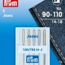 Prym 154520 Иглы для швейных машин с плоской колбой 130/705 H-J, джинс №90-110