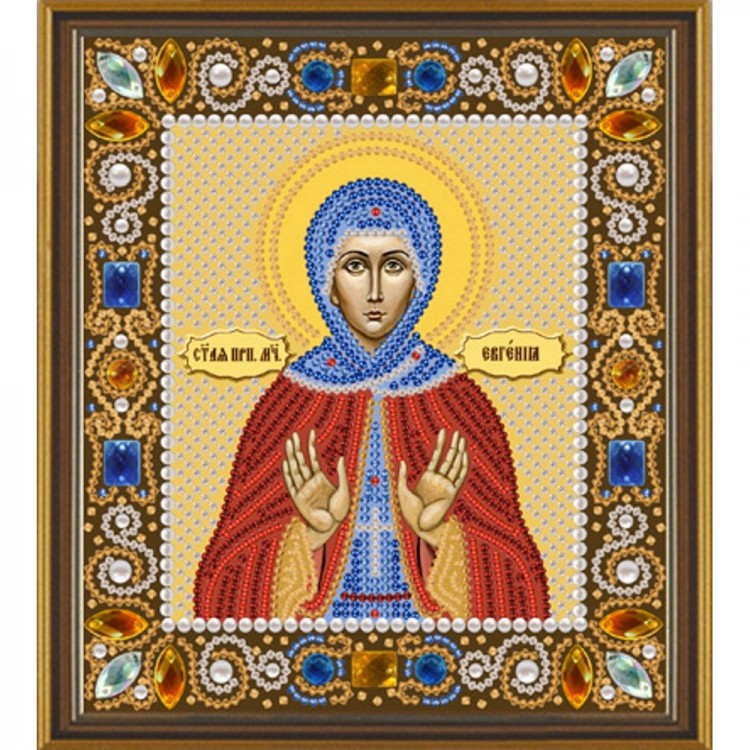 Д новая слобода. Вышивка крестом иконы Евгения. Вышивка бусинами икона Евгения. Набор для вышивания бисером о Святая Преподобная мученица Евгения. Новая Слобода д.новая.