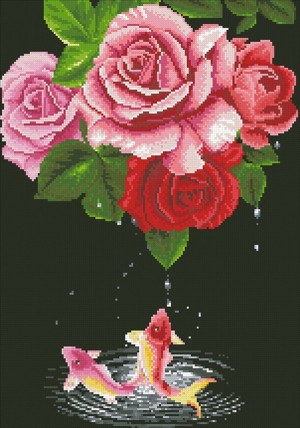 Паутинка М-356 Карпы и розы