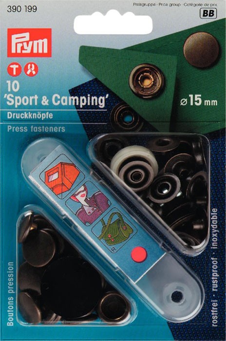 Prym 390199 Кнопки Спорт и Кемпинг для тяжелых тканей