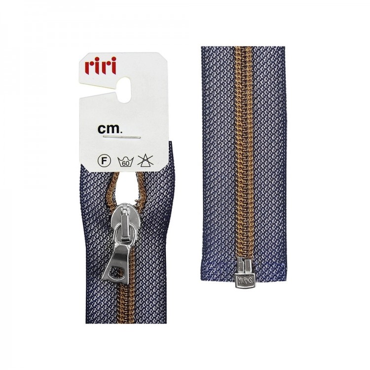 Riri 2519036/65/15001 Молния спираль, разъемная, на люрексной ленте, 6 мм, 65 см, коричневый