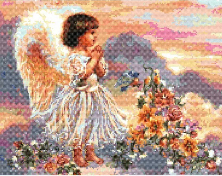 Набор для вышивания Белоснежка 4004-14 Ангел с цветами