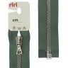 Riri 3551226/70/5861 Молния металлическая, разъемная, на атласной тесьме, 6 мм, 70 см, зеленый холодный