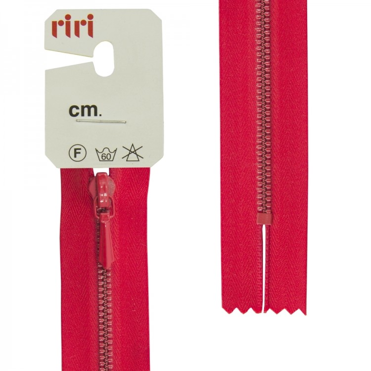 Riri 4301110/18/2407 Молния металлическая, неразъемная, крашеная, 3 мм, 18 см, красный