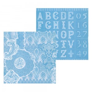 Stamperia SBB216 Бумага двухсторонняя для скрапбукинга "Алфавит и цифры"