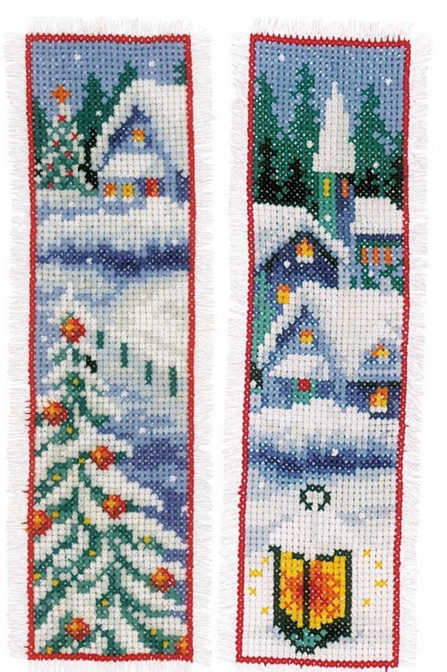 Набор для вышивания Vervaco PN-0158348 Закладка "Зимние домики"