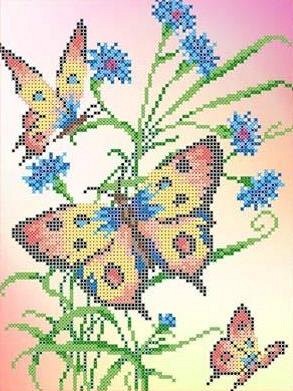 Набор для вышивания Каролинка КББН 4002 Бабочки и васильки