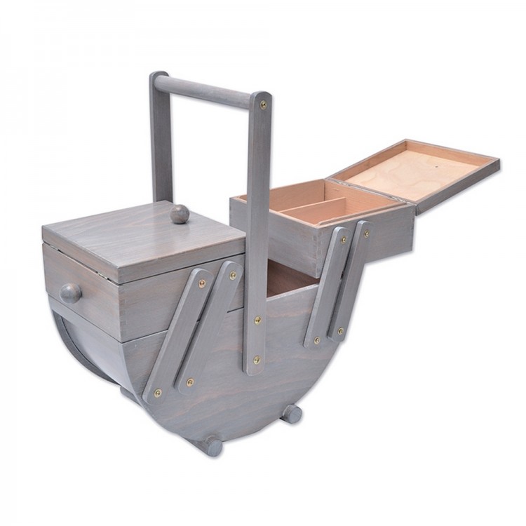 Aumueller 31/240/9 Шкатулка для рукоделия 2-х этажная, бук античный серый