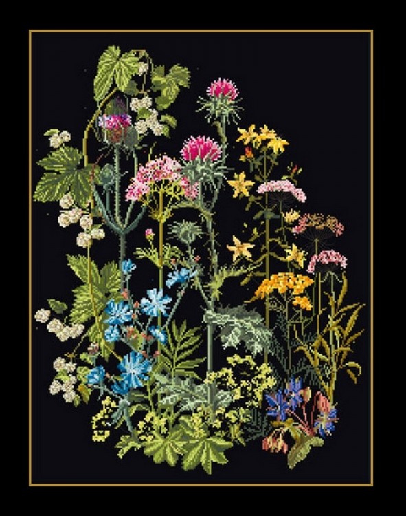 Набор для вышивания Thea Gouverneur 424.05 Herb Panel (Полевые травы)