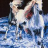 Gobelin Diamant 14.858 Пара белых лошадей