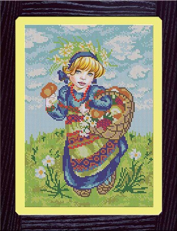 Набор для вышивания Galla Collection Л303 Девочка с лукошком