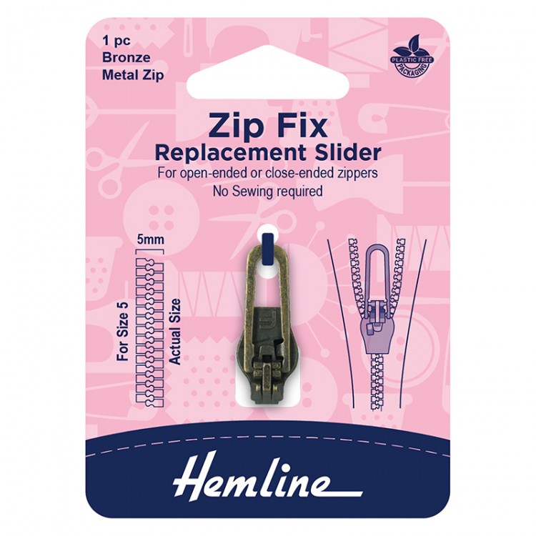 Hemline 167.02.BR Сменный бегунок для металлических молний