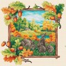 Набор для вышивания Многоцветница МКН 125-14 Таежная семья. Зайцы