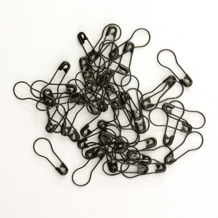 Hemline 416.00.BK Булавки английские ламповидные в пластиковом контейнере