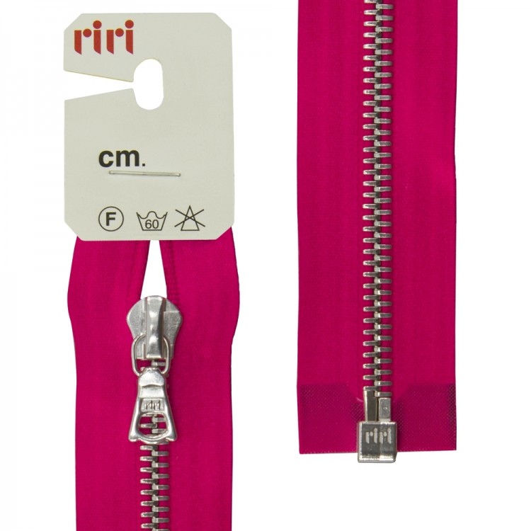 Riri 3551226/70/9407 Молния металлическая, разъемная, на атласной тесьме, 6 мм, 70 см, малиновый
