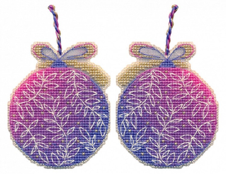 Набор для вышивания Овен 1696 Елочная игрушка "Сиреневый шар"