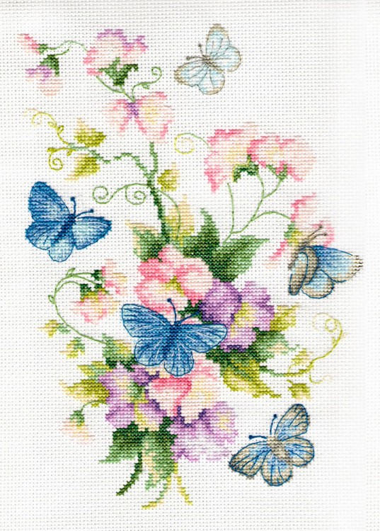 Набор для вышивания Многоцветница МКН 54-14 Душистый горошек и бабочки