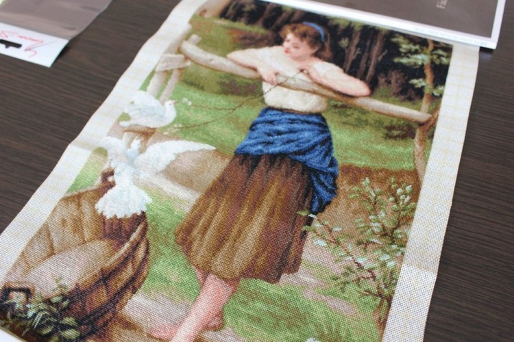 Luca-S B516 Девушка дразнящая голубей