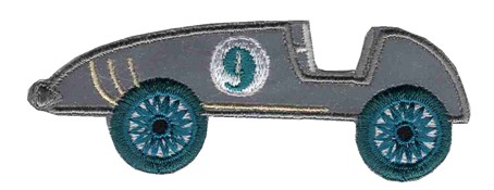 HKM 33489/1SB Термоаппликация "Rennwagen Reflex grau grune Reif"