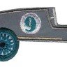 HKM 33489/1SB Термоаппликация "Rennwagen Reflex grau grune Reif"